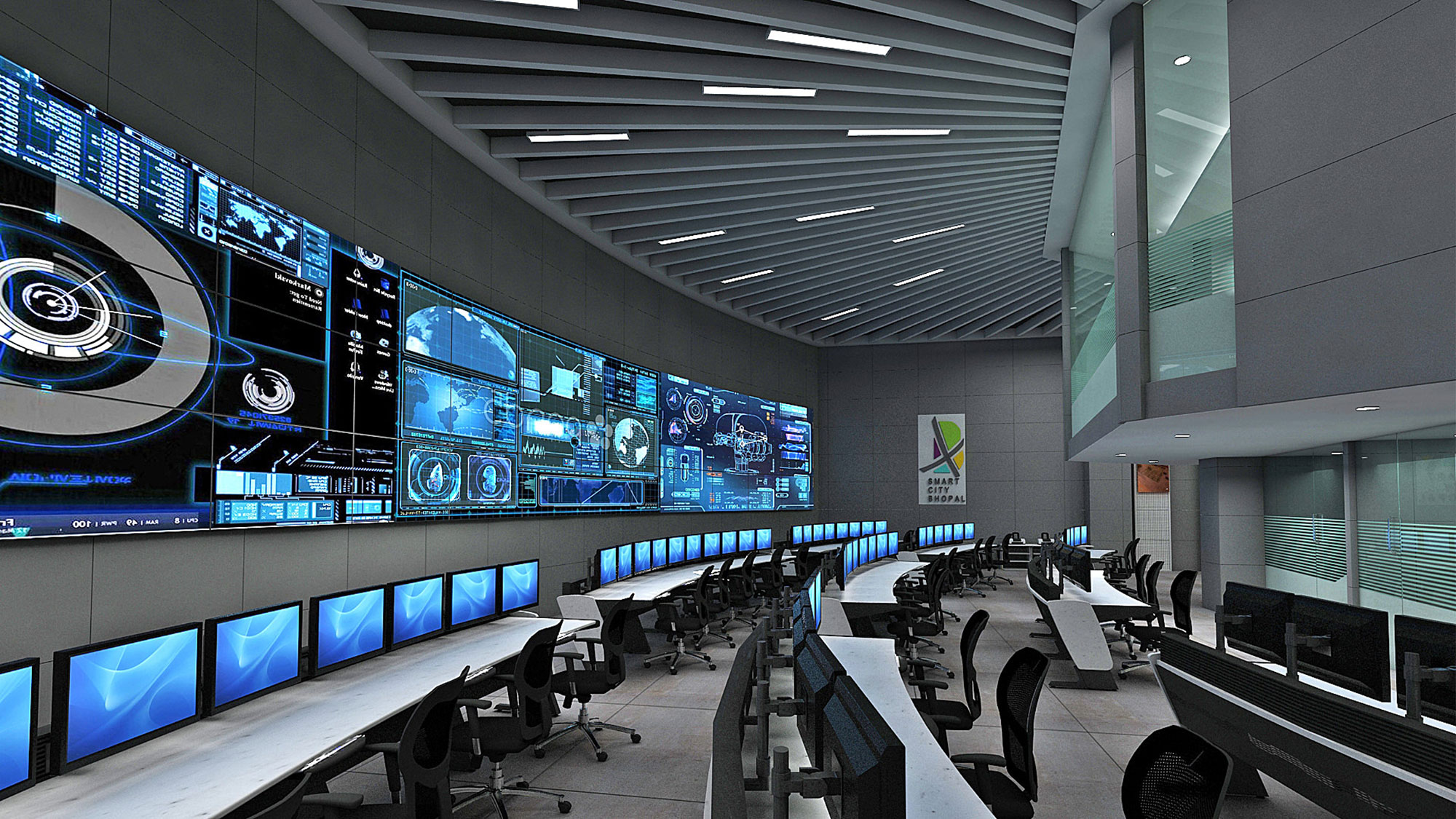 Control Room Consoles | Integrated Command and Control Center (ICCC ...