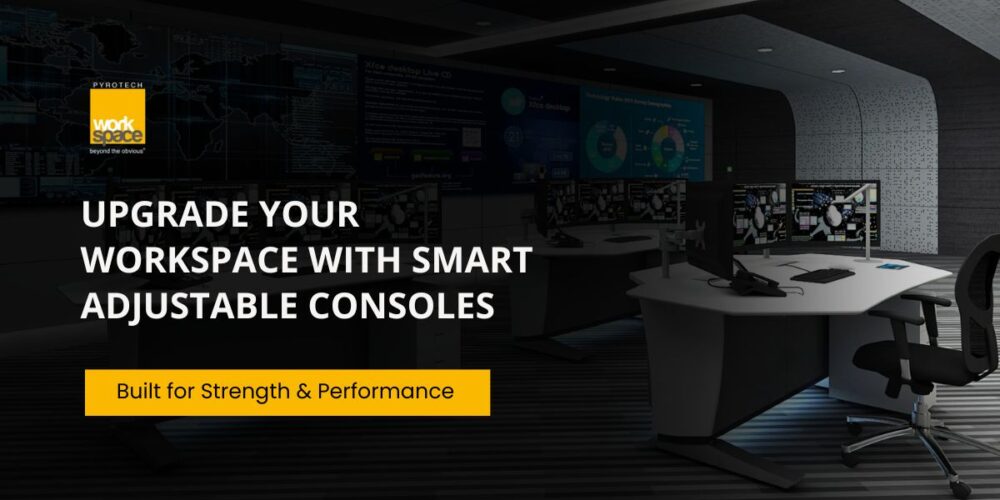 height adjustable console for control room
